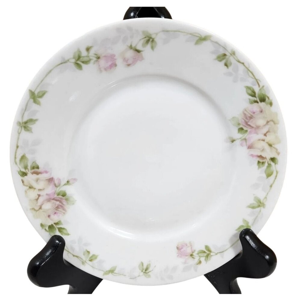 1 Rosenthal Donatello Pink Roses 6" Bread Butter Plate Selb Bavaria vtg